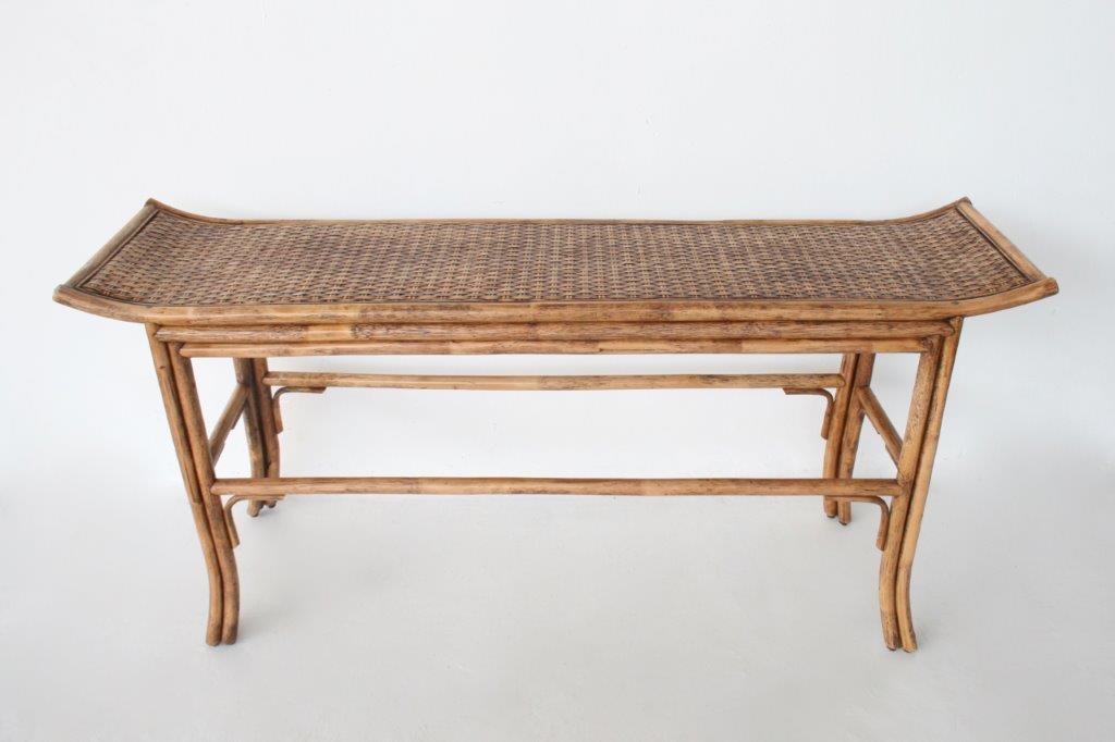 BROWN RATTAN CONSOL TABLE  82X178X45CM